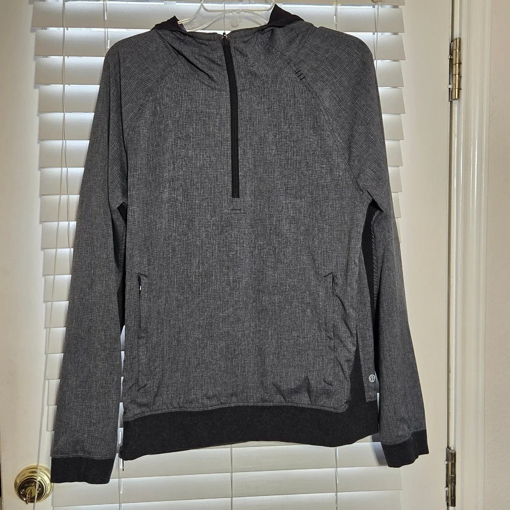 Lululemon Reversible Half Zip Hoodie Mens Small Grey Charcoal Active‎ Pullover